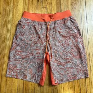 Lululemon THE Short Mens Medium Unlined Aztec Orange Patterened Performance
